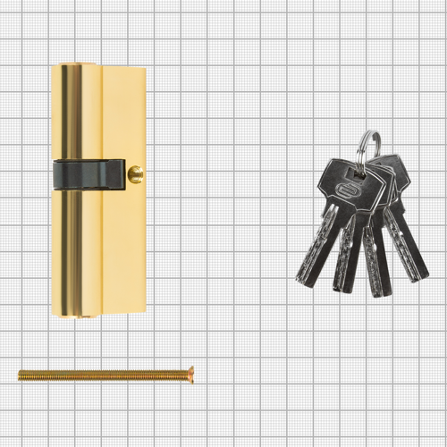 Цилиндр Standers TTAL1-3545GD, 35x45 мм, ключ/ключ, цвет латунь - фото 4