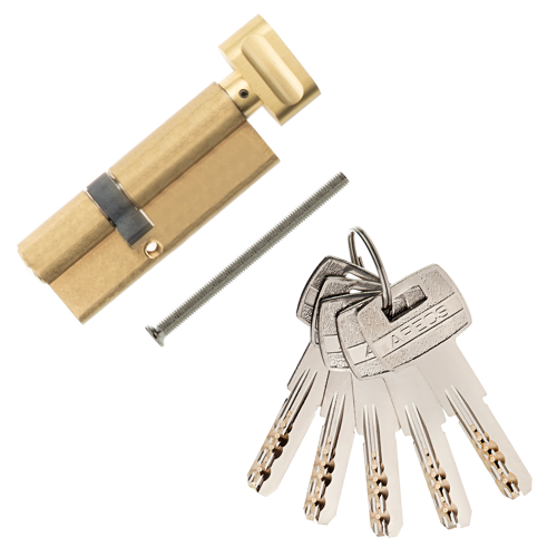 Цилиндровые механизмы Apecs Pro LM-80(30/50C)-C-G 80 мм, ключ/вертушка, цвет золотой - фото 3