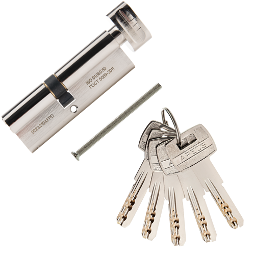 Цилиндровые механизмы Apecs Pro LM-90(40/50C)-C-NI 90 мм, ключ/вертушка, цвет никель - фото 3