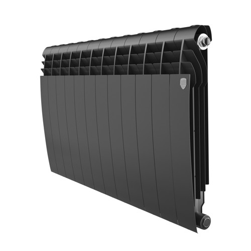 Радиатор секционный Royal Thermo BiLiner B 500/87 12 секций боковое подключение биметалл черный