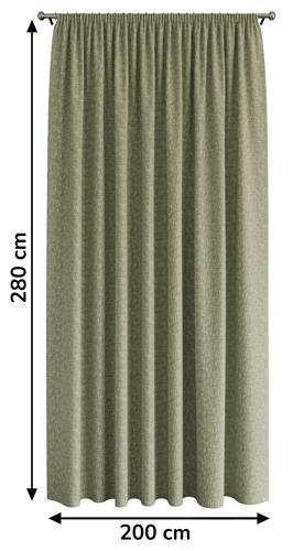 Штора на ленте Pisa 200x280 см цвет оливковый - фото 3