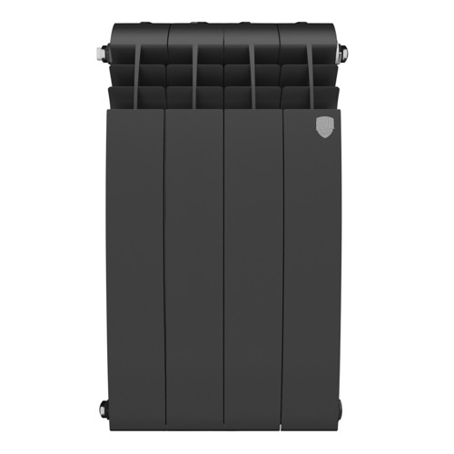 Радиатор секционный Royal Thermo BiLiner B 500/87 4 секции боковое подключение биметалл черный - фото 2