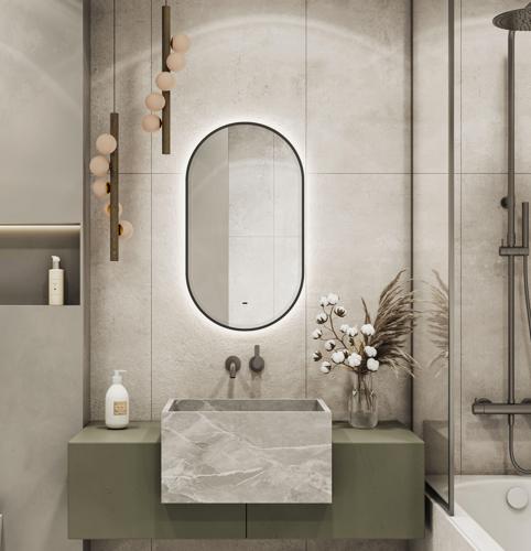 Зеркало в ванную комнату Velor 45x80 см с подсветкой