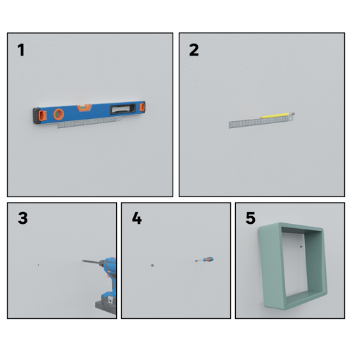 Полка настенная Spaceo 20x20 см/24x24 см/28x28 см МДФ цвет зеленый 3 шт - фото 9