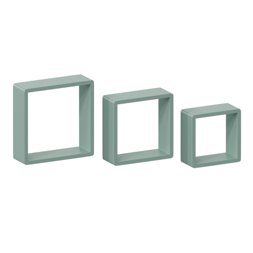 Полка настенная Spaceo 20x20 см/24x24 см/28x28 см МДФ цвет зеленый 3 шт - фото 3