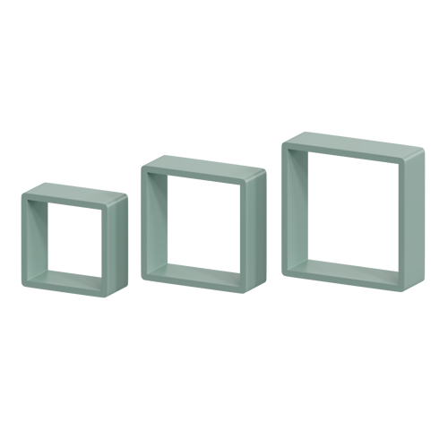 Полка настенная Spaceo 20x20 см/24x24 см/28x28 см МДФ цвет зеленый 3 шт - фото 2