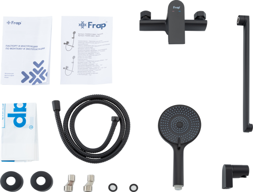 Смеситель для ванны Frap Arne F22204-6 однорычажный универсальный с лейкой и шлангом цвет черный матовый - фото 11