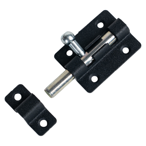 Шпингалетный замок мебельный ЗТ-4 7 см цвет черный - фото 2