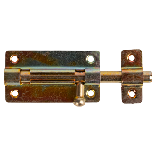 Шпингалетный замок мебельный ЗТ-6 7 см цвет золотистый/цинк