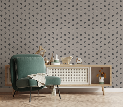 Обои флизелиновые Victoria Stenova Monogramm коричневые 1.06 м VS589258 - фото 5