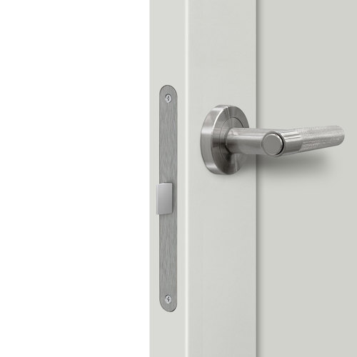 Дверь межкомнатная глухая Дэстро 80x200 см Hardflex цвет белый жемчуг с замком и петлями - фото 3