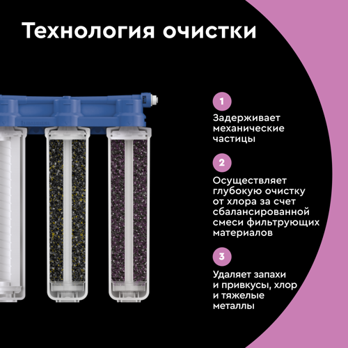 Фильтр под мойку Барьер Эксперт Слим для мягкой воды 3 ступени быстросъемный без крана - фото 6