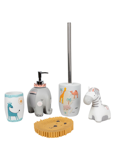 Стакан для щеток саванна полирезина белый/голубой - фото 2