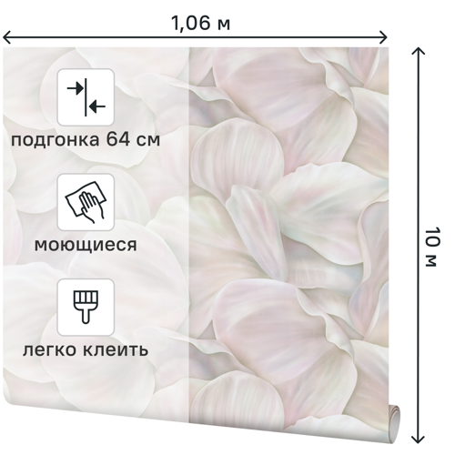Обои флизелиновые Palitra Home Lepestok зеленые 1.06 м HC72491-52 - фото 2
