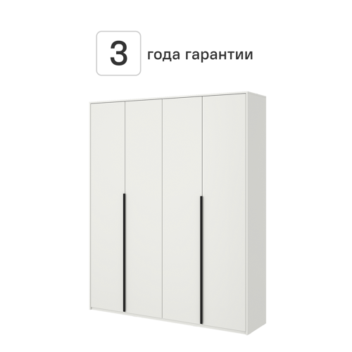 Шкаф распашной Бергамо с 4 дверями 180x220x46.6 см ЛДСП цвет белый - фото 2