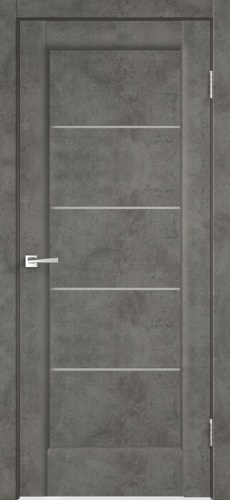 Дверь межкомнатная со стеклом Сохо 70x200 см ПВХ цвет лофт тёмный с замком и с петлями - фото 2