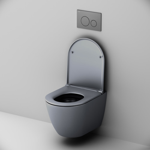 Комплект инсталляция с унитазом AM.PM Struktura Pulse Flash Clean с клавишей, безободковый, с микролифтом, цвет серый - фото 3