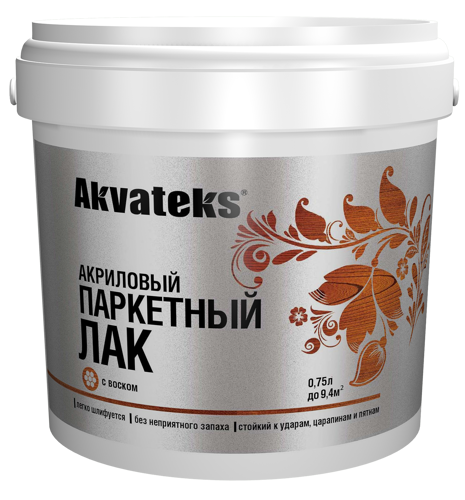 Лак паркетный Akvateks акриловый глянцевый бесцветный 0.75 л - фото 2