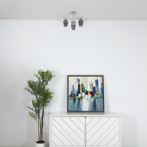 Люстра на штанге Libre 3 лампы 12 м² цвет хром - фото 10