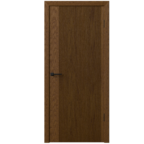 Дверь межкомнатная глухая Синди-5 80x200 см Шпон цвет орех с замком и петлями - фото 2