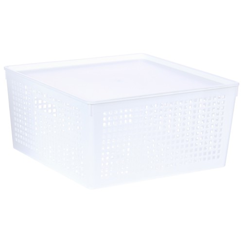 Контейнер для хранения 31x31x15 см пластик с крышкой цвет белый - фото 2
