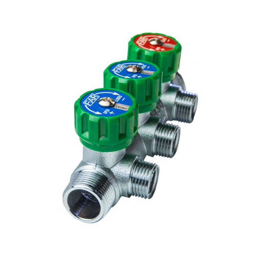 Коллектор распределительный FAR FK 3822 3412UN 3/4"x1/2" евроконус 3 выхода латунь - фото 9
