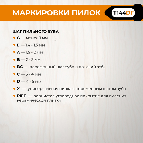 Пилка для электролобзика по дереву и пластику Rage T144DF чистый рез, 2 шт. - фото 6