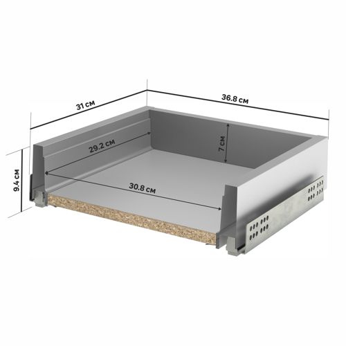 Ящик для навесного каркаса Delinia ID 36.8x9.4x31 см металл цвет серый - фото 2