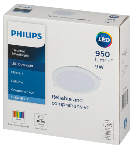 Светильник точечный светодиодный встраиваемый Philips LED9 под отверстие 125 мм 1 м² нейтральный белый свет, цвет белый - фото 7