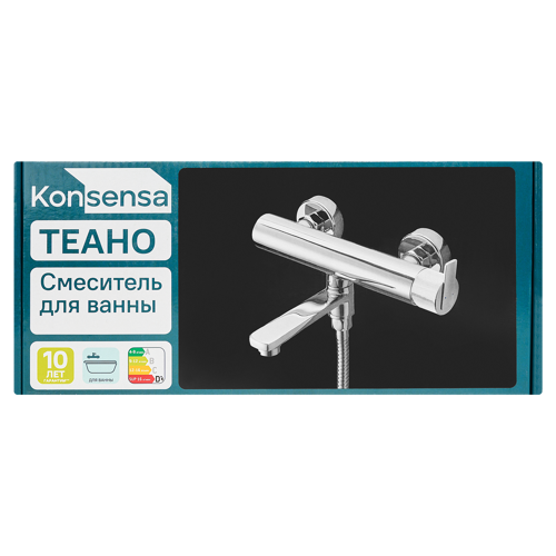 Смеситель для ванны KONSENSA Теано однорычажный цвет хром - фото 8