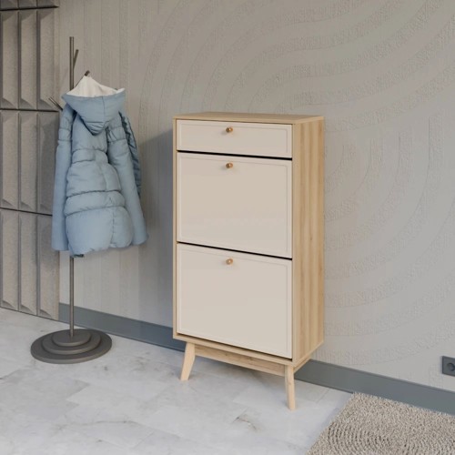 Обувница KONSENSA Лион Амьен 60x120x30 см 1 секция ЛДСП цвет бежевый