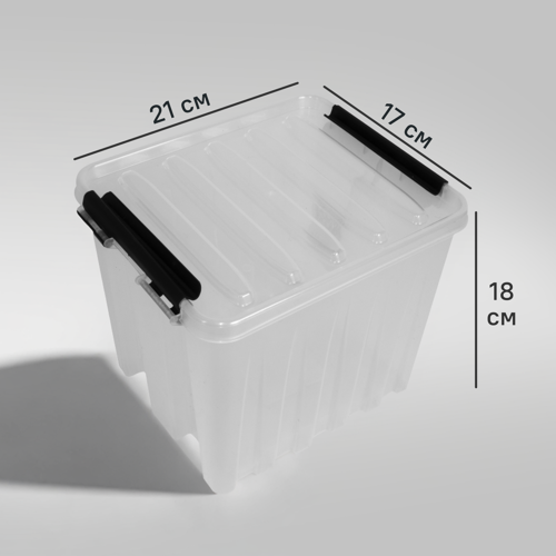 Контейнер Rox Box 21x17x18 см 4.5 л пластик с крышкой цвет прозрачный