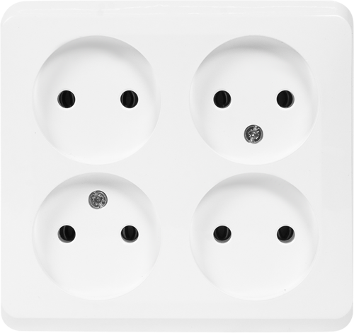 Розетка четверная накладная Systeme Electric Этюд без заземления цвет белый - фото 2