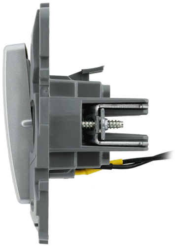 Выключатель одноклавишный с подсветкой/индикацией - Legrand Etika - 10А 250В безвинтовые зажимы - алюминий - фото 5