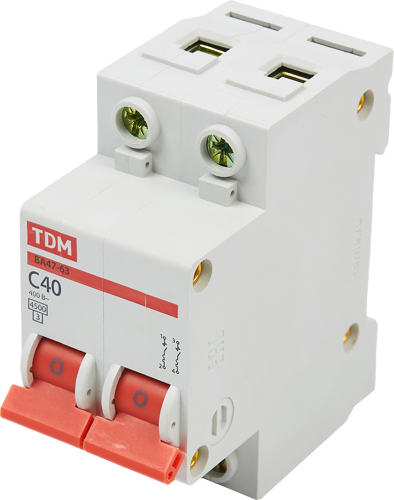 Автоматический выключатель TDM Electric ВА47-63 2P C40 А 4.5 кА SQ0218-0014 - фото 2