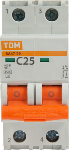 Автоматический выключатель TDM Electric ВА47-29 2P C25 А 4.5 кА SQ0206-0095 - фото 3