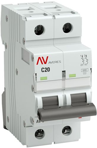 Автоматический выключатель EKF Averes AV-6 2P C20 А 6 кА mcb6-2-20C-av - фото 2