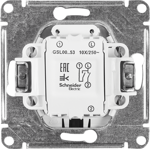 Выключатель встраиваемый Systeme Electric Glossa 2 клавиши цвет антрацит - фото 3