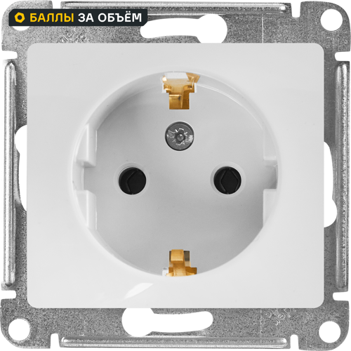 Розетка встраиваемая Systeme Electric Glossa с заземлением цвет белый