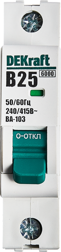 Автоматический выключатель Dekraft ВА-103 1P B25 А 6 кА 12211DEK - фото 3