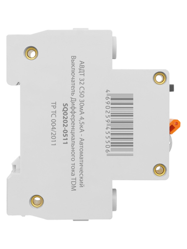 Дифференциальный автомат TDM Electric 32 2P N C50 А 30 мА 4.5 кА АС - фото 4
