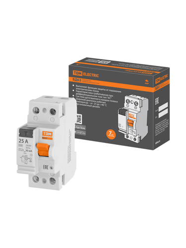 УЗО TDM Electric ВД-63 2Р 25 А 30 мА 4.5 кА AC - фото 7