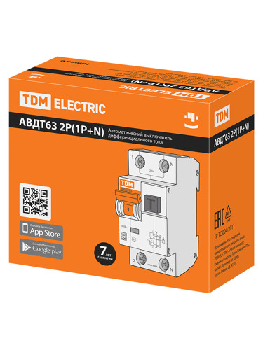 Дифференциальный автомат TDM Electric 63 2P N B16 А 10 мА 6 кА А - фото 8