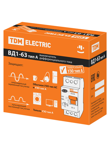 УЗО TDM Electric ВД1-63 2Р 63 А 30 мА 6 кА A - фото 8