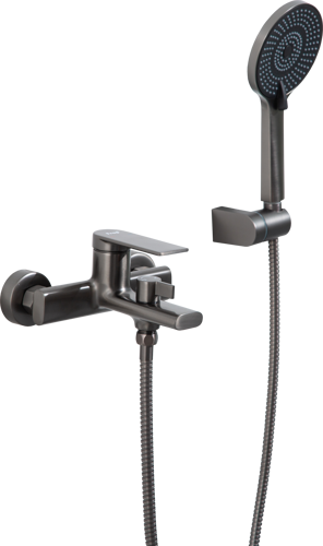 Смеситель для ванны Frap Arne однорычажный на ванну с лейкой и шлангом цвет графит - фото 6