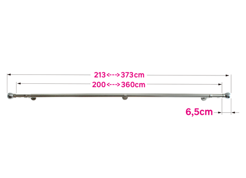 Настенный карниз раздвижной двухрядный Glint d25/28 мм 200-360 см металл цвет никель - фото 4