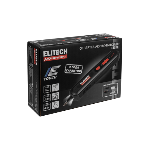 Отвертка аккумуляторная Elitech HD SD 4LE, 4 В Li-Ion 2 Ач - фото 12