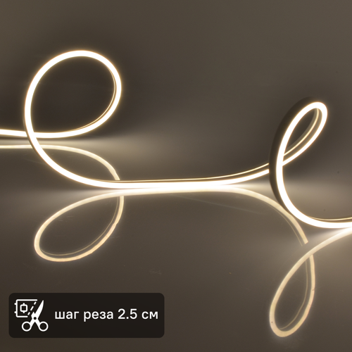 Светодиодная лента Uniel SMD2835 12В 6 мм 5м 9 Вт/м 120диод/м 60 лм/м IP67 3000 К теплый белый свет