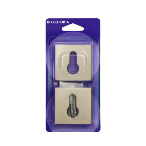 Накладка на замочную скважину KREAFORTA квадратная цвет никель 2 шт. - фото 4