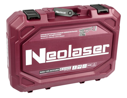 УШМ аккумуляторная бесщеточная Neolaser ACCUM2, 20 В Li-ion 2x4 Ач, 125 мм - фото 13